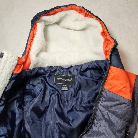 Rothschild Baby Boys Colorblock Bomber, Navy Melange, 6/9 months - Picture 4 of 6